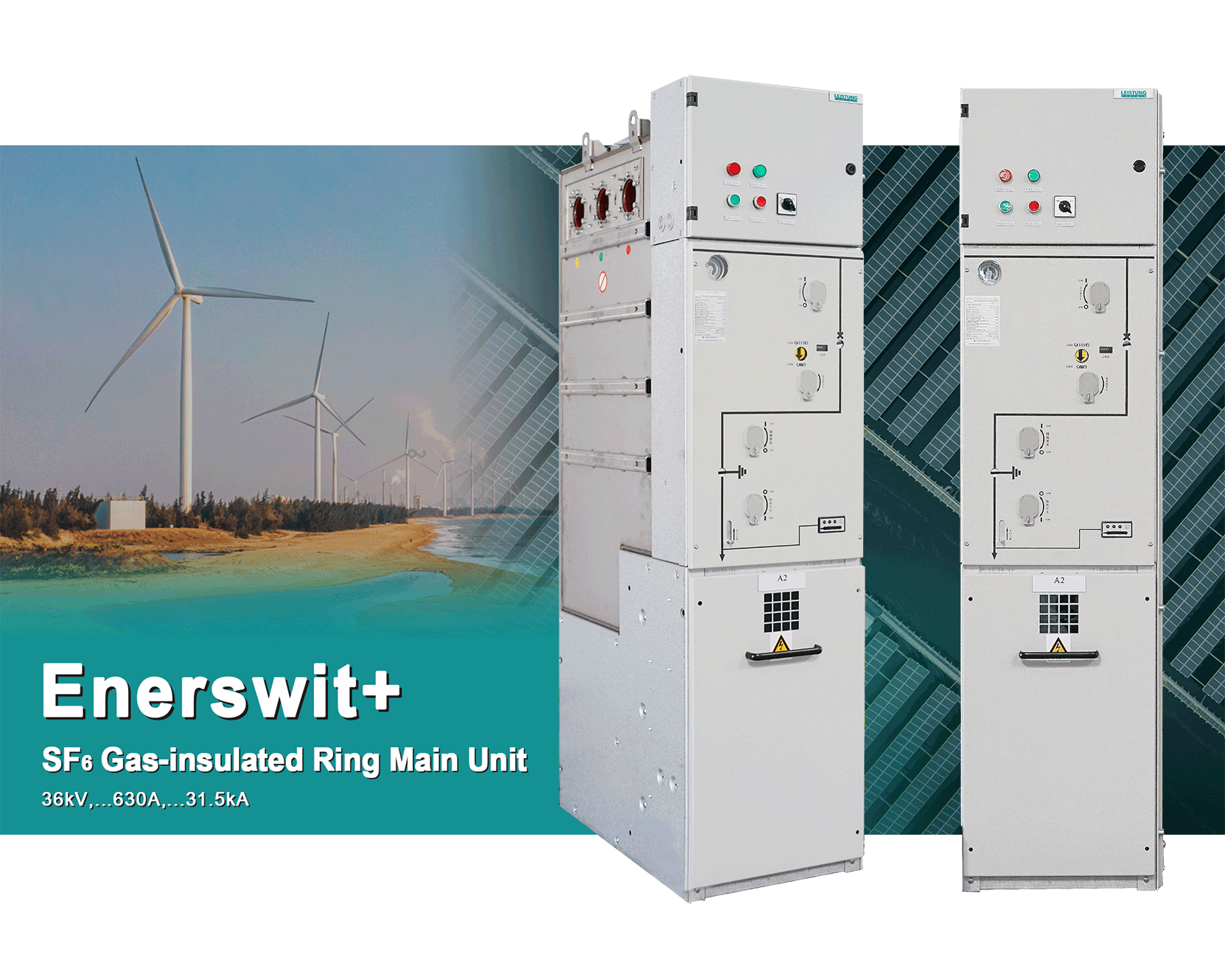 Enerswit+ SF6 gas insulated ring main unit, 36kV 630A 31.5kA